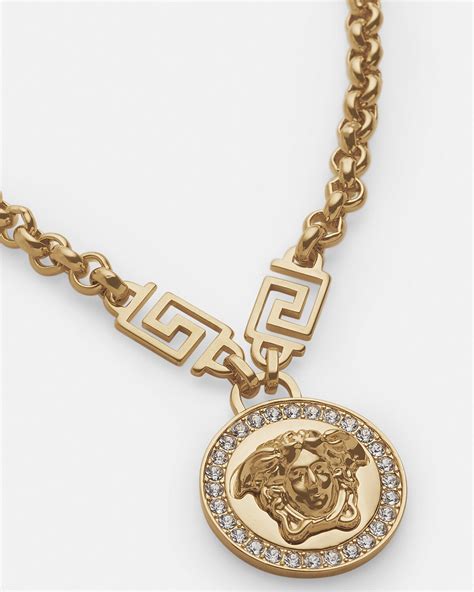 versace crystal la medusa necklace